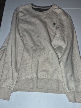 Men's Crewneck Sweatshirt - Light Beige with Logo